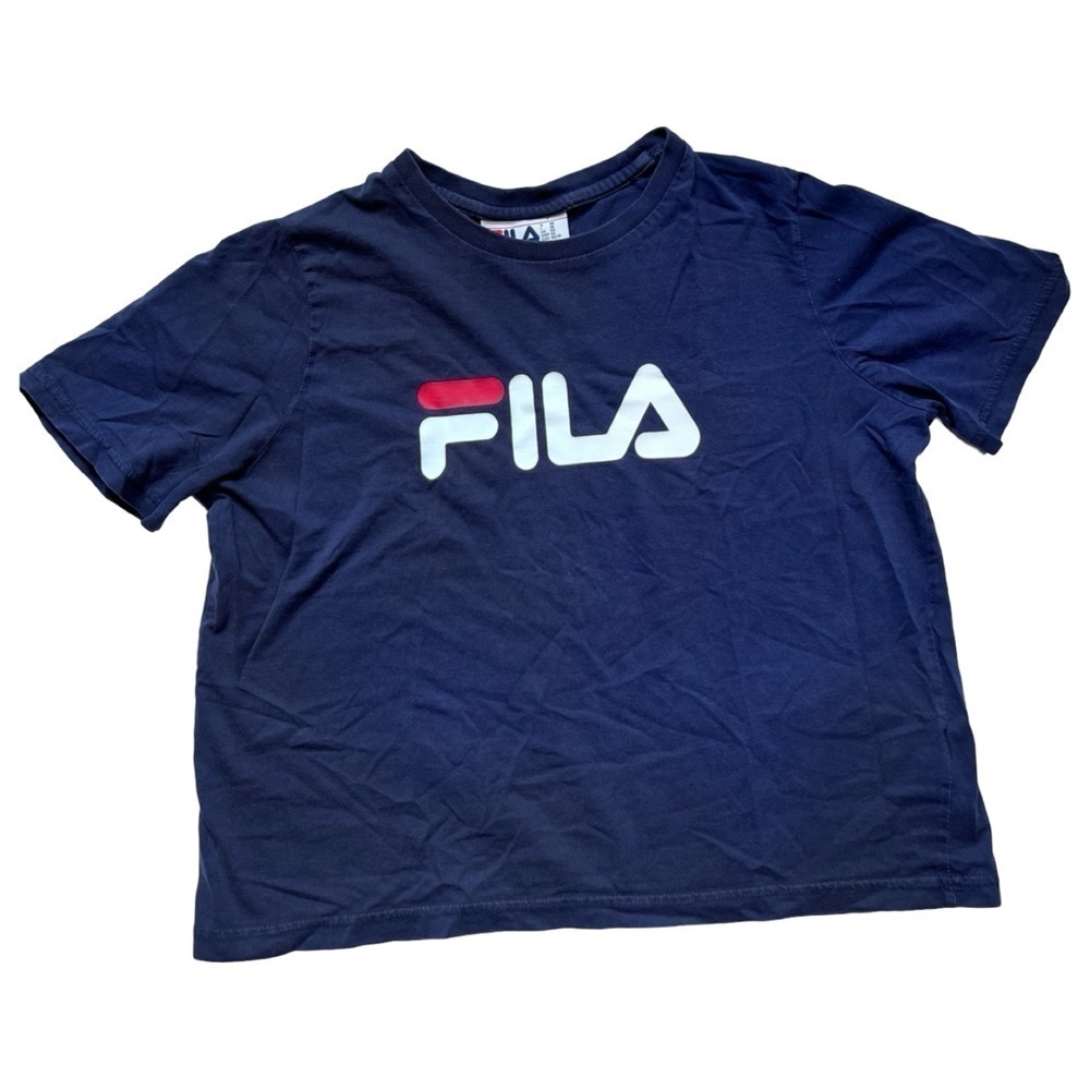 Fila 100% Cotton Graphic Boxy Crop Top Tee Shirt